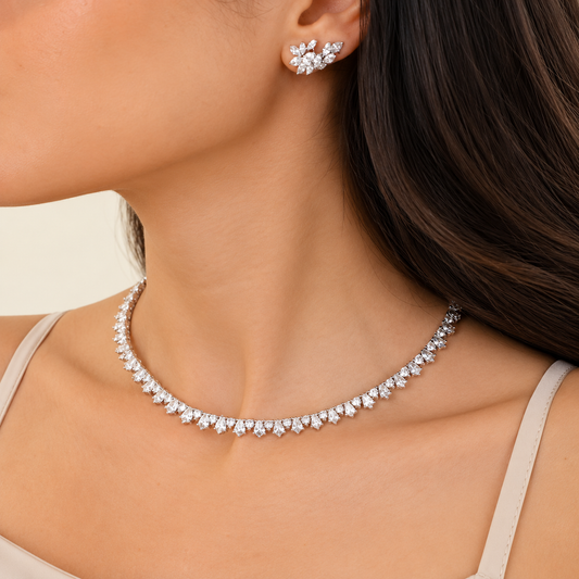 Diamond Marquise Floral Earrings by Izmirian Jewellery