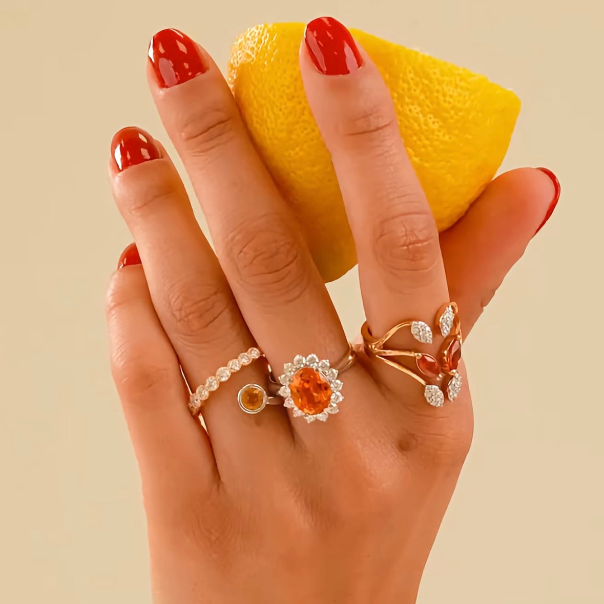 Sunset Sapphire Diamond Ring