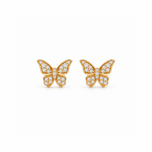 Diamond Flutter Earrings in yellow gold