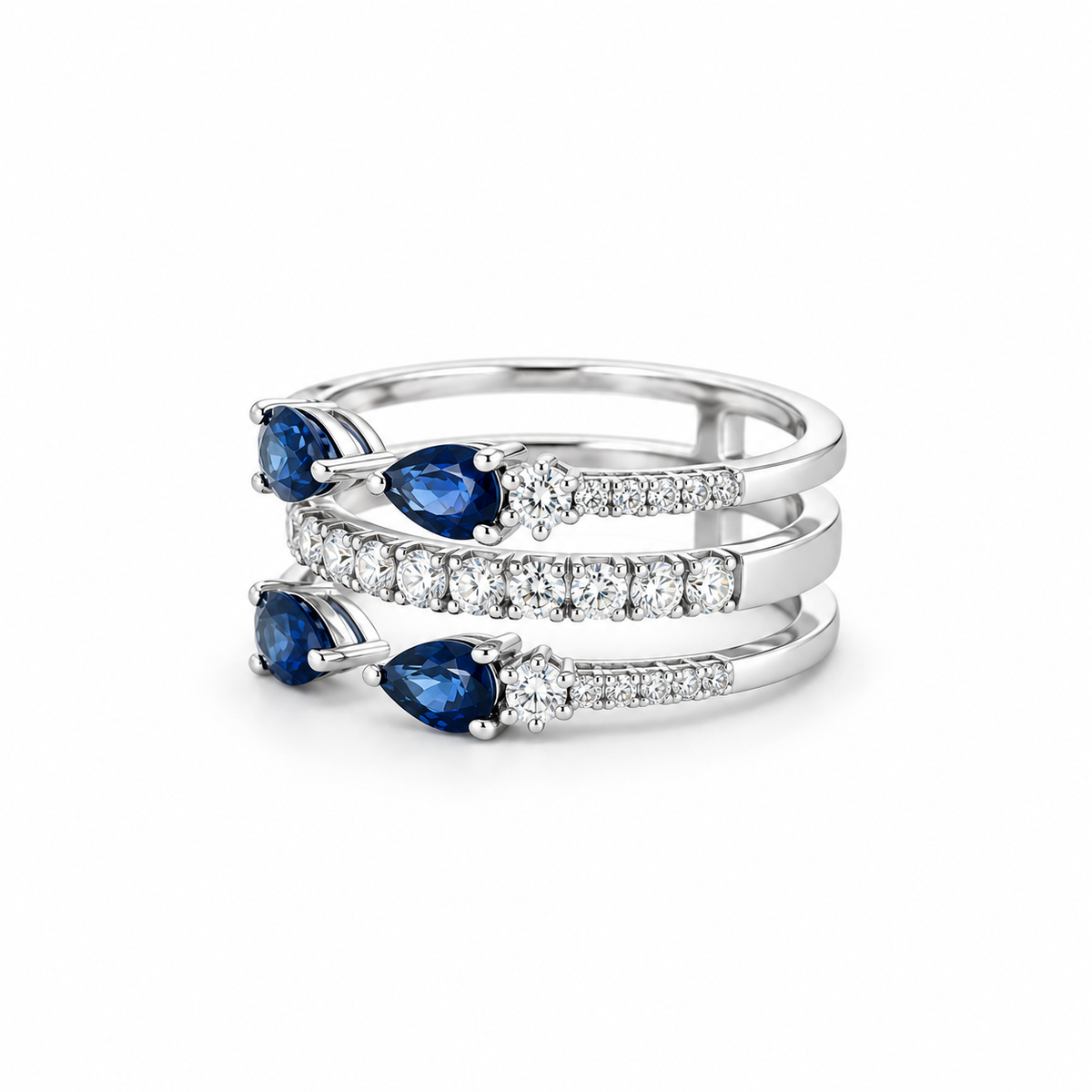 Sapphire Embrace Diamond Ring