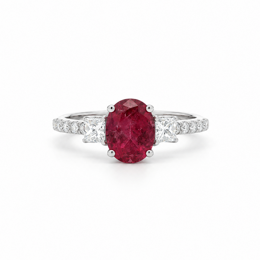 Scarlet Trinity Diamond Ring in white gold