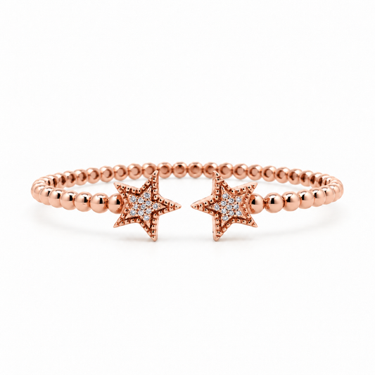 Twin Star Diamond Bracelet in Rose Gold
