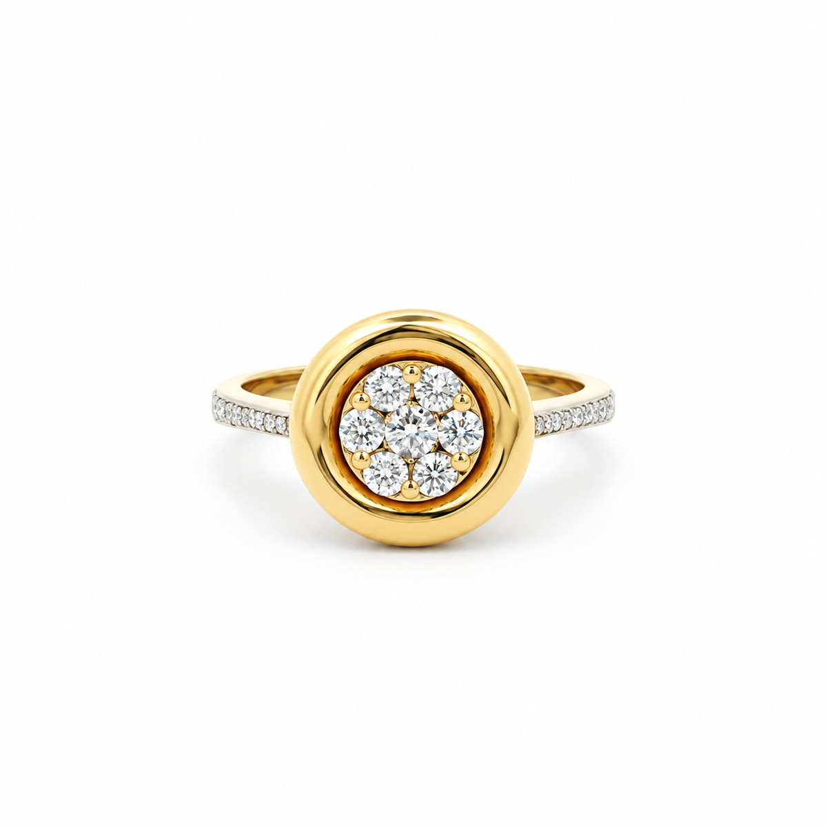 Golden Halo Diamond Ring