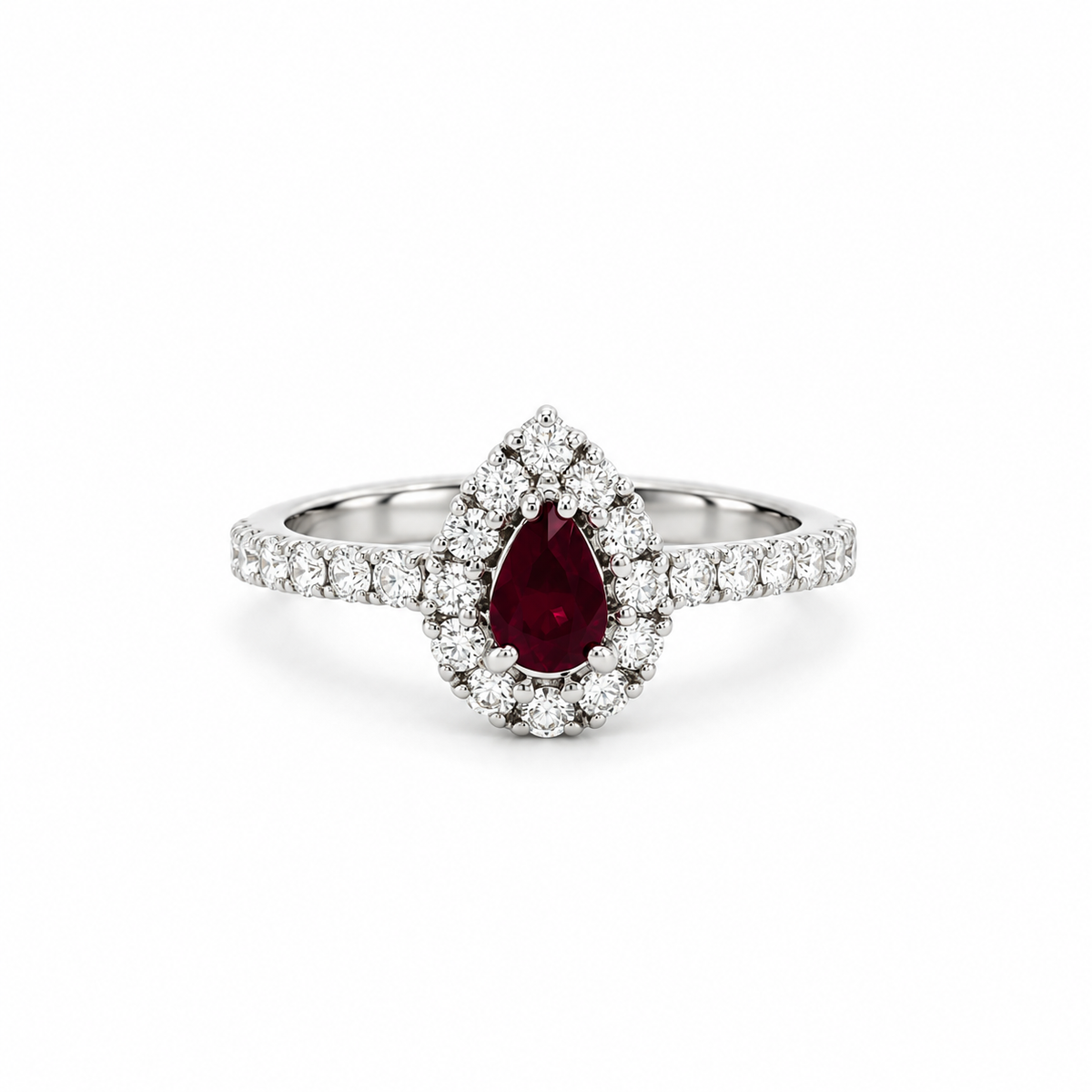 Crimson Teardrop Diamond Ring