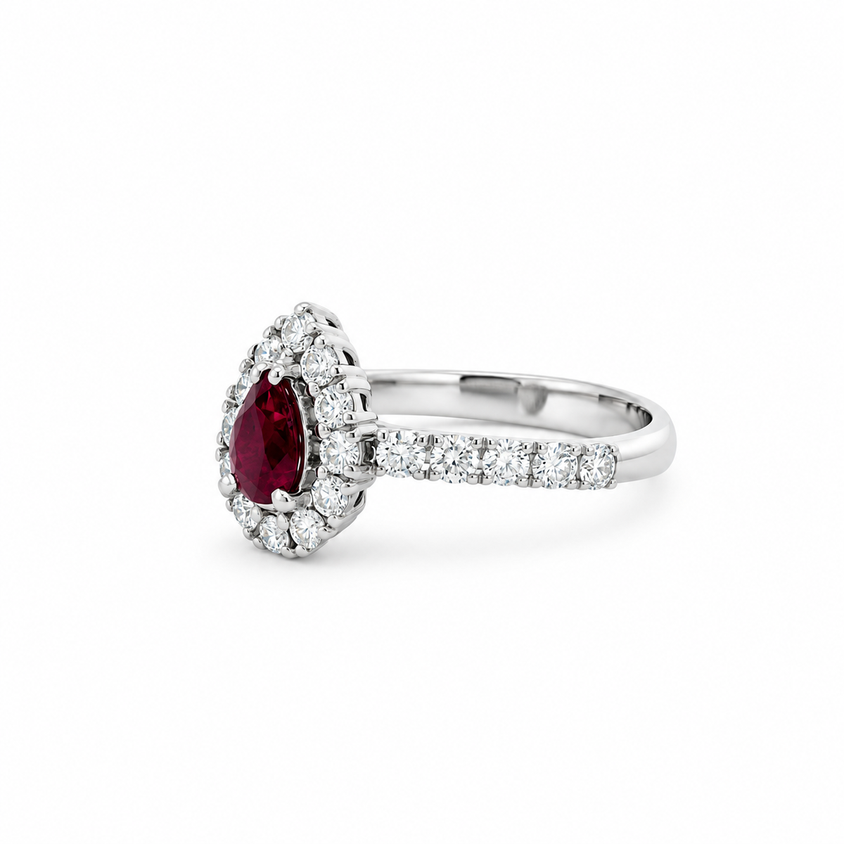 Crimson Teardrop Diamond Ring