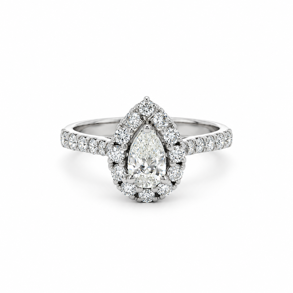 Éternelle Pear Diamond Halo Ring