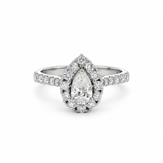 Éternelle Pear Diamond Halo Ring