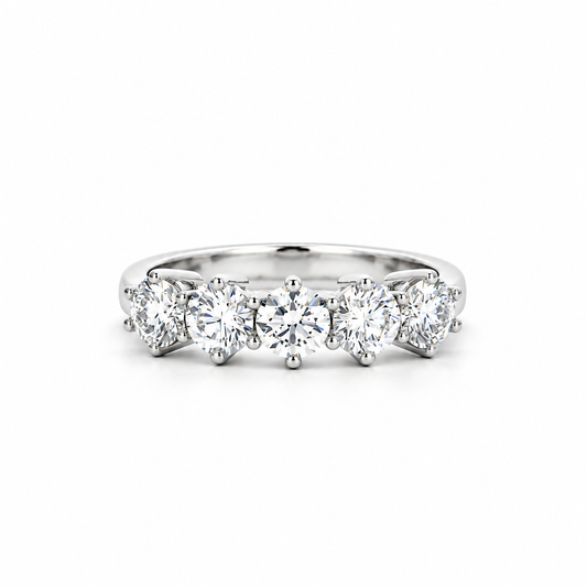 Quintet Diamond Ring in white gold