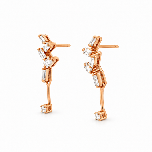 Baguette Vine Diamond Earrings by Izmirian Jewellery