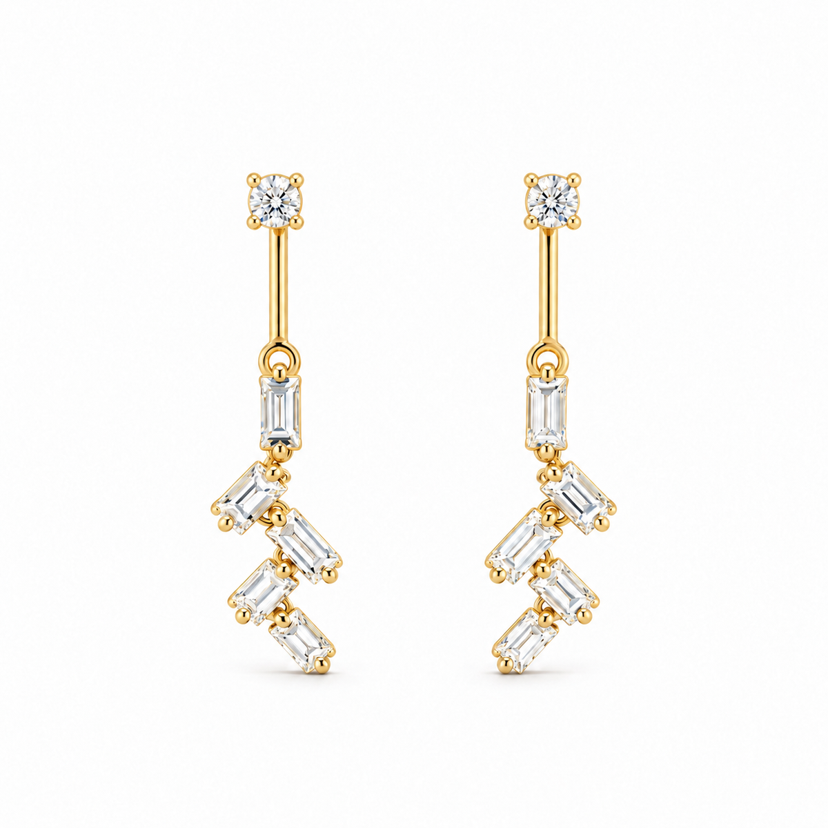 Cascade Baguette Diamond Earrings