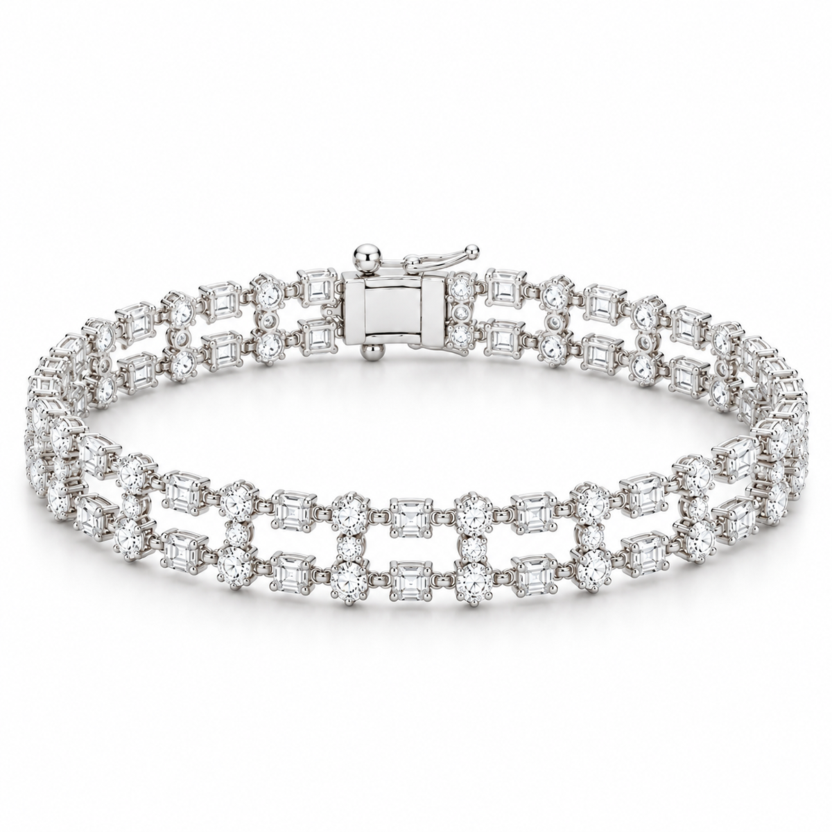Lattice Diamond Bracelet in white gold