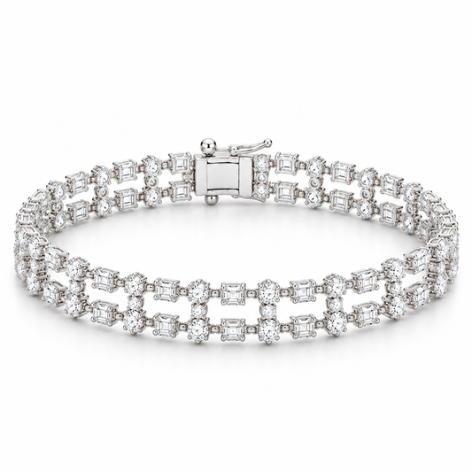Lattice Diamond Bracelet in white gold