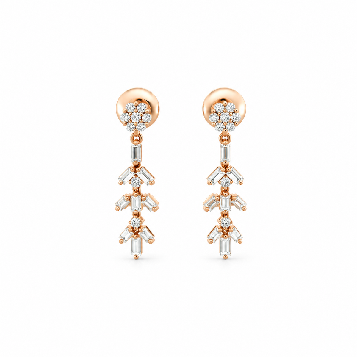 Baguette Diamond Drop Earrings