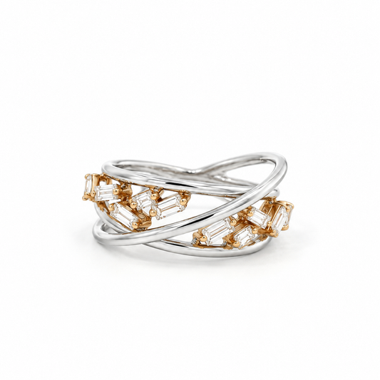 Intertwined Baguettes Diamond Ring