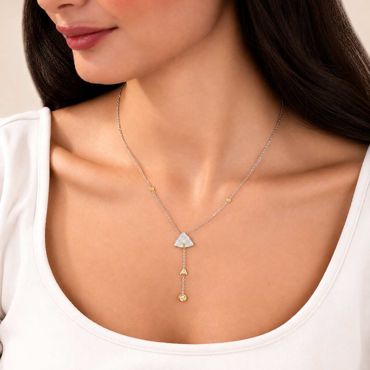 Trielle Diamond Drop Necklace