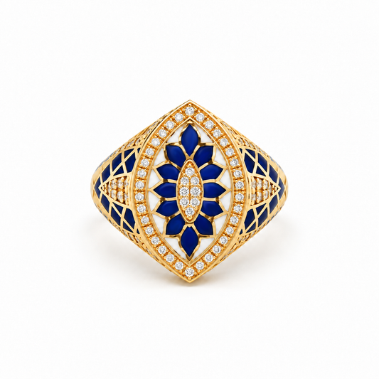 Bleu Royale Diamond Ring in yellow gold