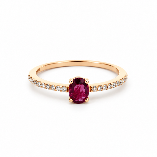 Ruby Élan Diamond Ring in rose gold