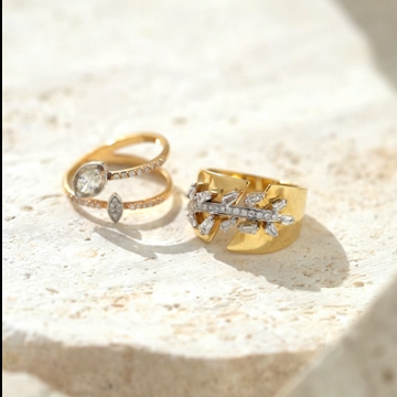 Diamond Burst Open Cuff Ring