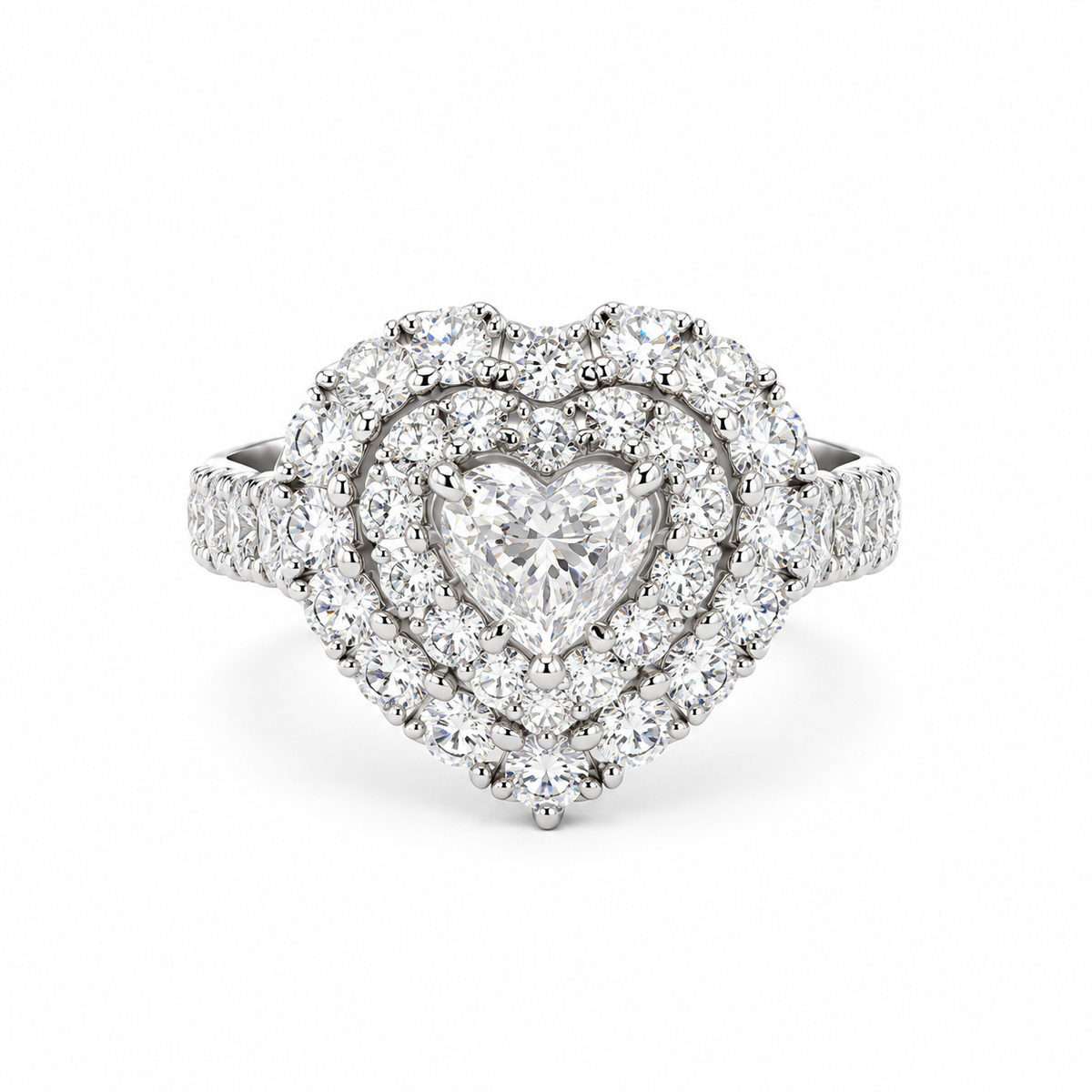 Amara Heart Halo Diamond Ring