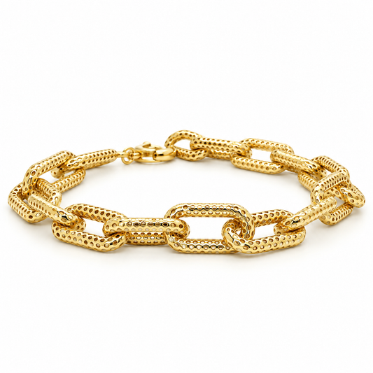 Textured Links Chunky Bracelet