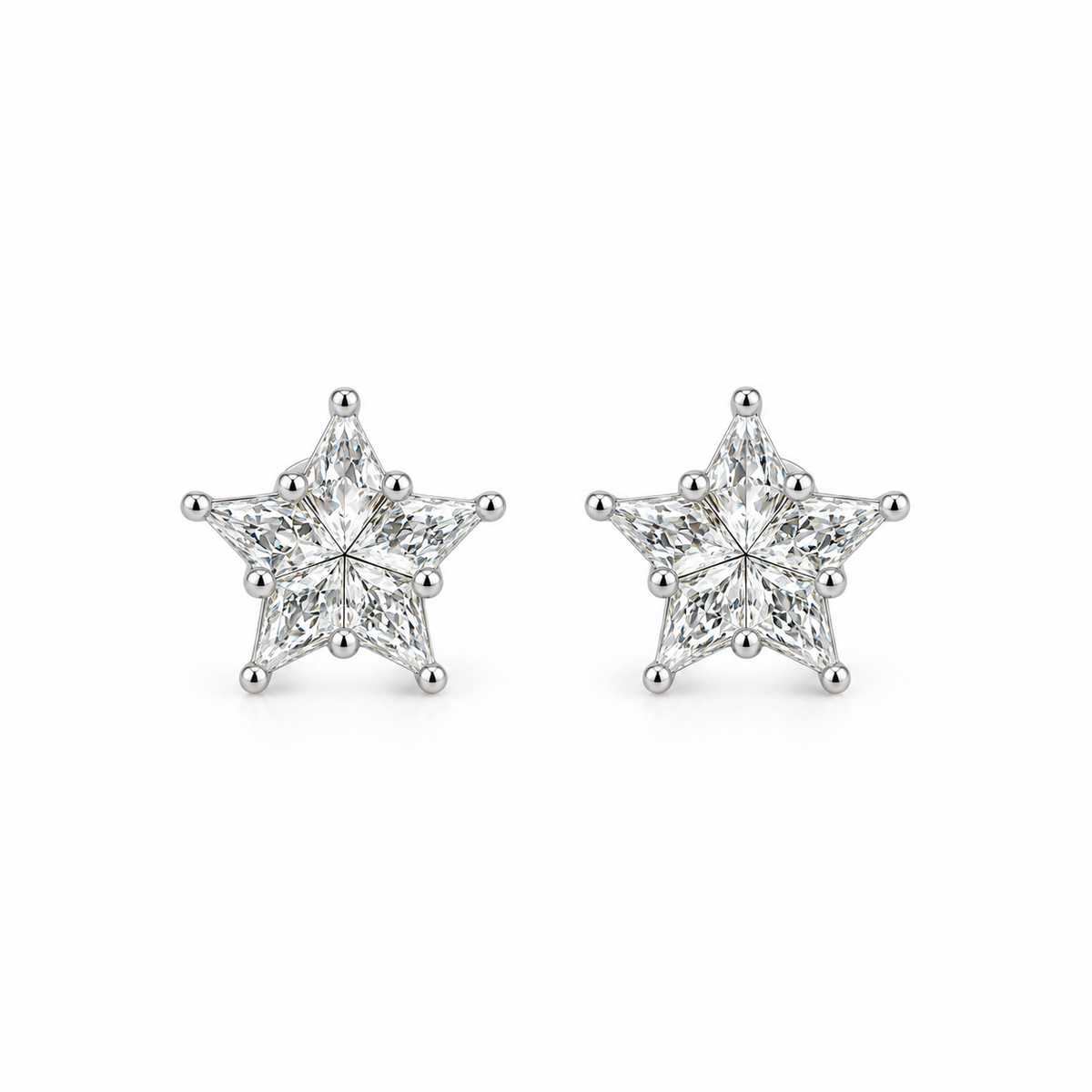 Star Diamond Stud Earrings