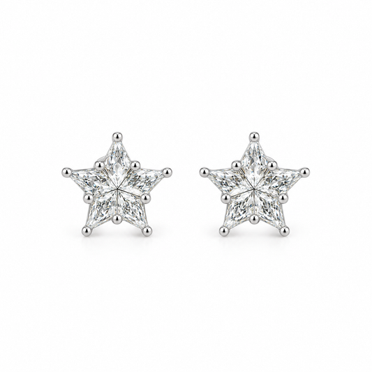 Star Diamond Stud Earrings