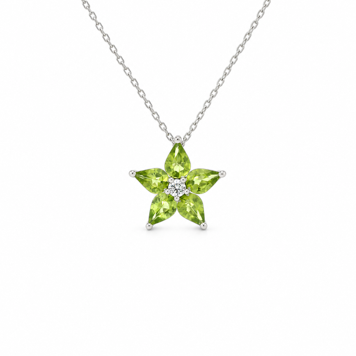 Peridot Flora Diamond Necklace