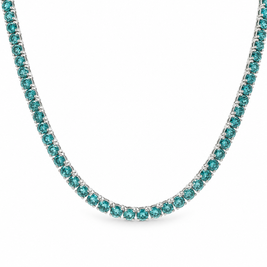Blue Diamond Tennis Necklace