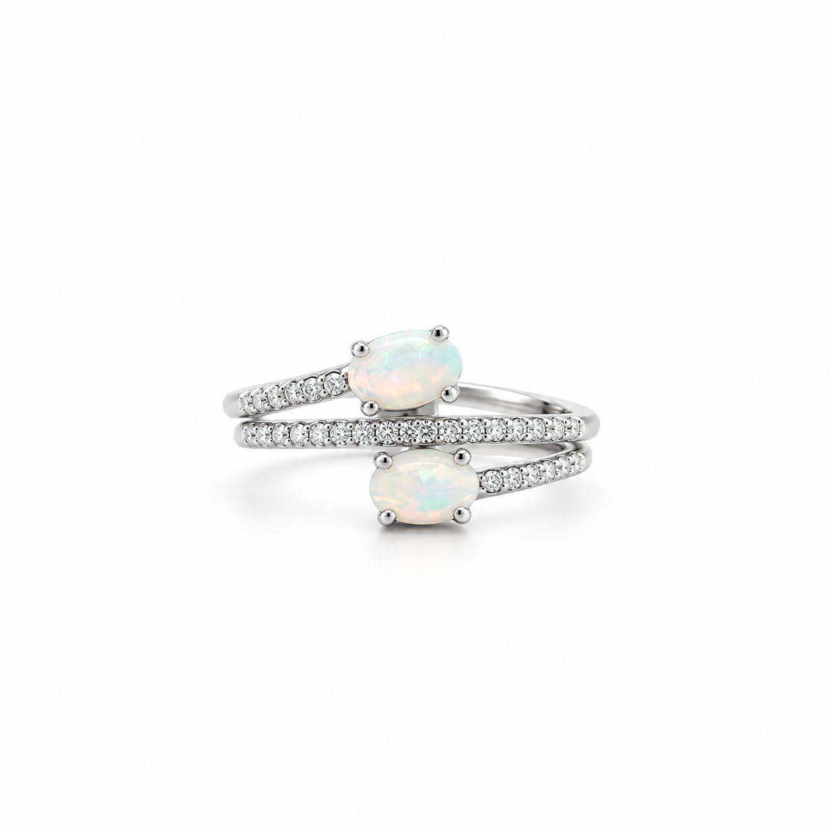 Duo Opal Diamond Ring