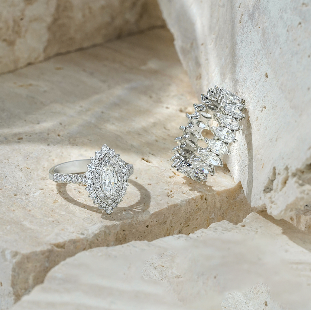 Marquise Diamond Halo Ring