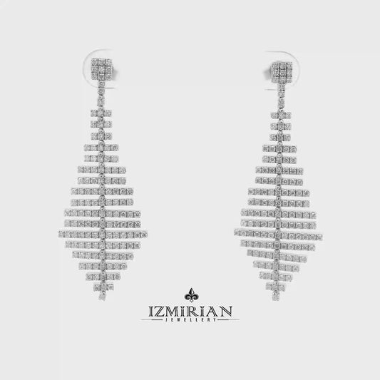 Deco Cascade Diamond Earrings, product video by Izmirian Jewellery