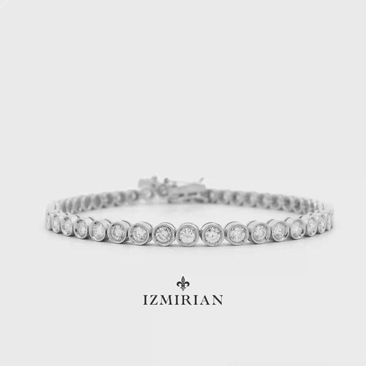 Bezel-set Diamond Tennis Bracelet