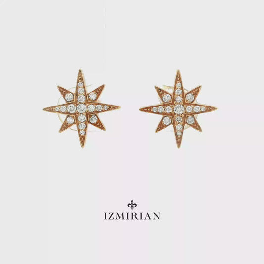 Starburst Diamond Earrings in Rose Gold, product video by Izmirian Jewellery